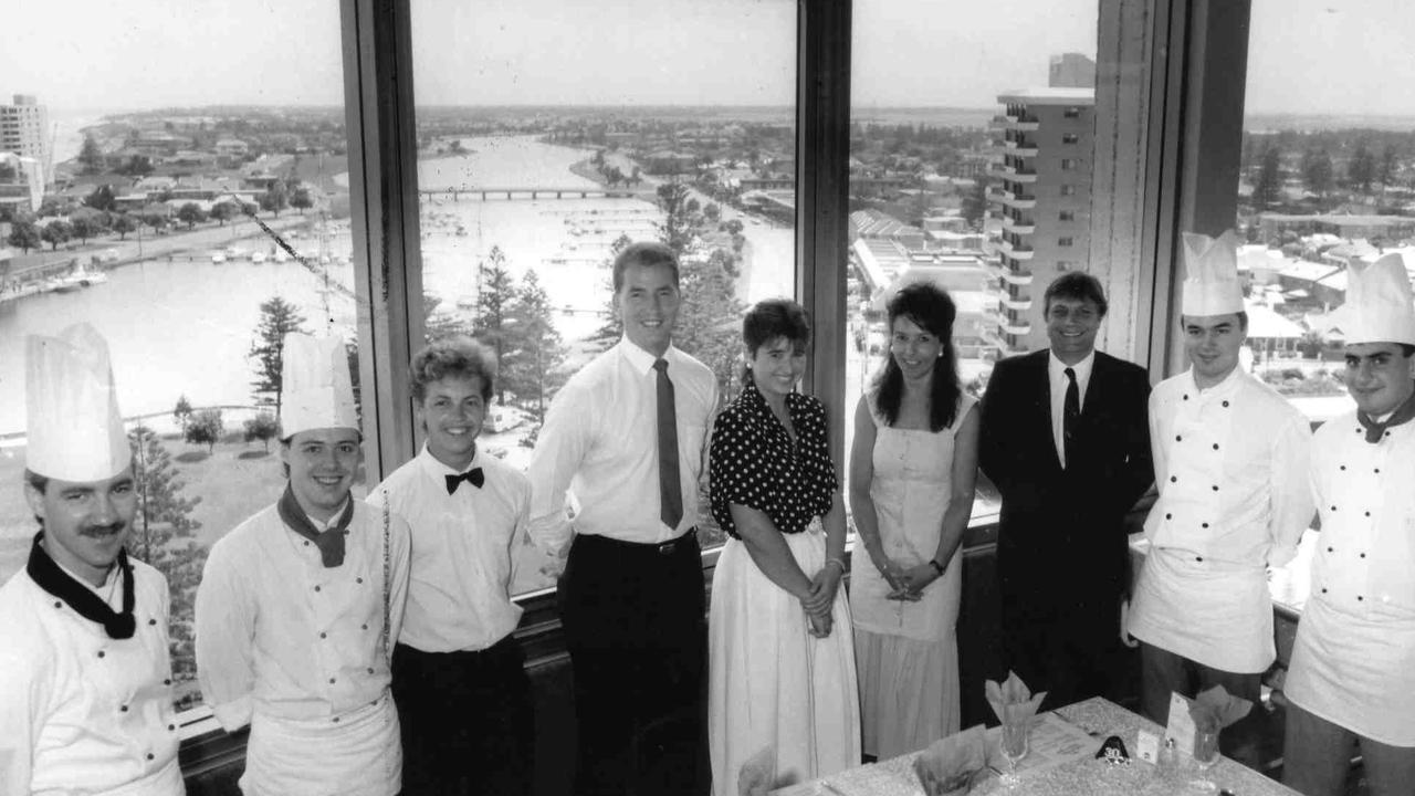 Staff at the revolving restaurant on November 7, 1990. Picture: Ray Titus