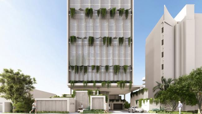 Artist impression of a new nine-storey tower planned for a Gold Coast Highway site by developer JG Apartments Pty Ltd. Picture: Supplied