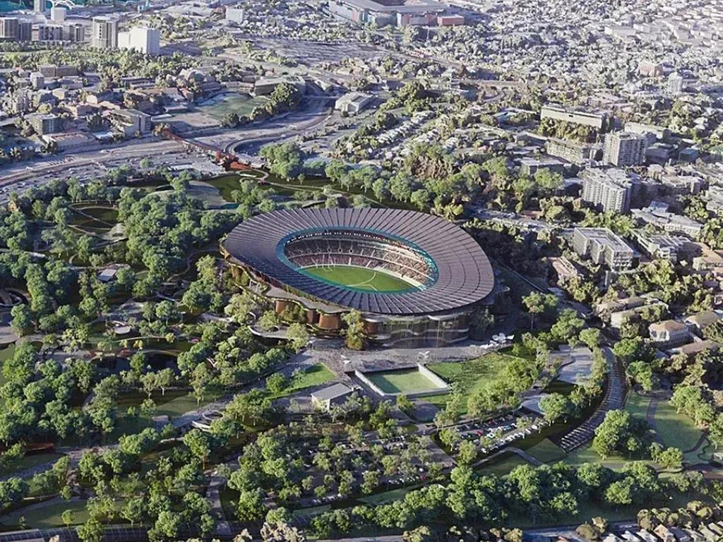 An artist impression of Brisbane Stadium in Victoria Park for Brisbane 2032 Olympics. Picture: Queensland Government.