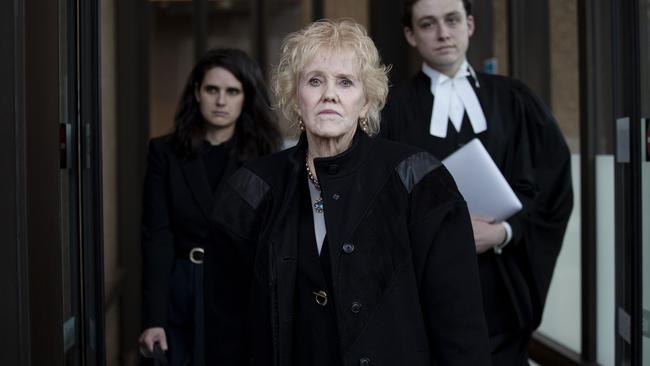 Rosalyn Burston leaves the Federal Court with her husband’s legal team. Picture: NCA NewsWire / Nikki Short