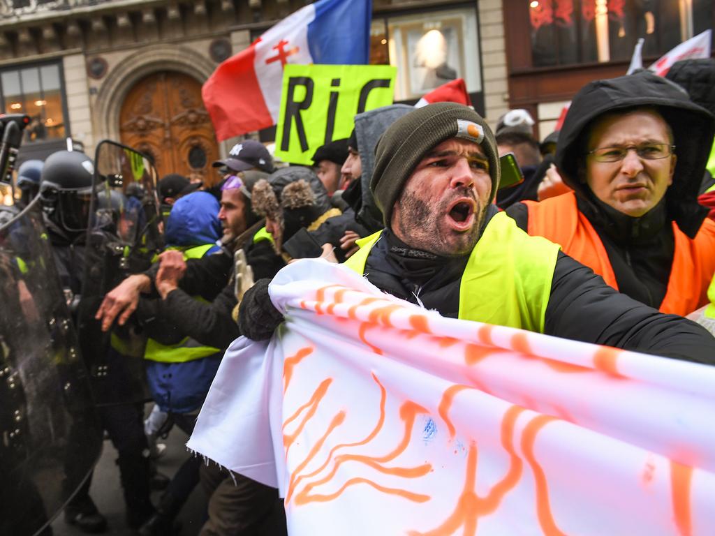 Thousands of protesters took to the streets of Paris today. Picture: Jeff J Mitchell/Getty Images