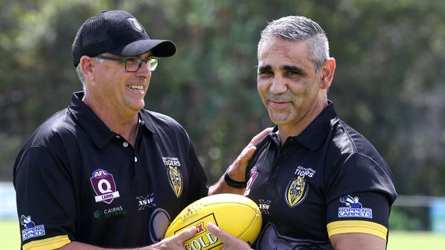 North Cairns Football Manager Peter Germans and Senior Coach at North Cairns  Football Club Ronnie Burns PICTURE: ANNA ROGERS