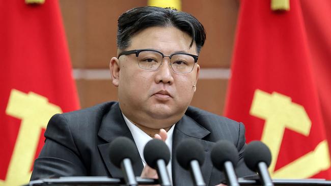 North Korean leader Kim Jong-un announced plans to launch three new spy satellites, develop military drones, and bolster the country’s nuclear arsenal in 2024. Picture: AFP