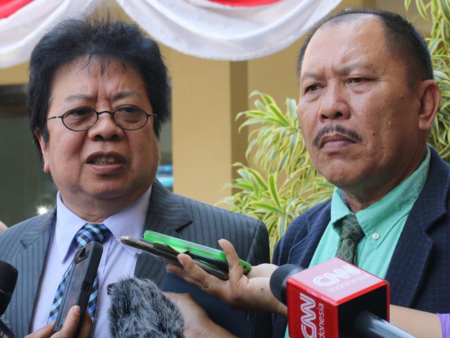 Sara Connor’s lawyers Robert Khuana (L) and Erwin Siregar (R). Picture: Lukman S Bintoro