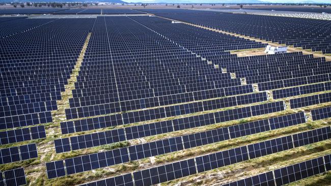 A solar farm near Gunnedah, in NSW’s central west. Picture: Getty Images