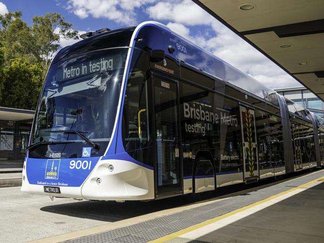 Brisbane Metro expansion picture - Brisbane Metro at stop Picture Brisbane City Council