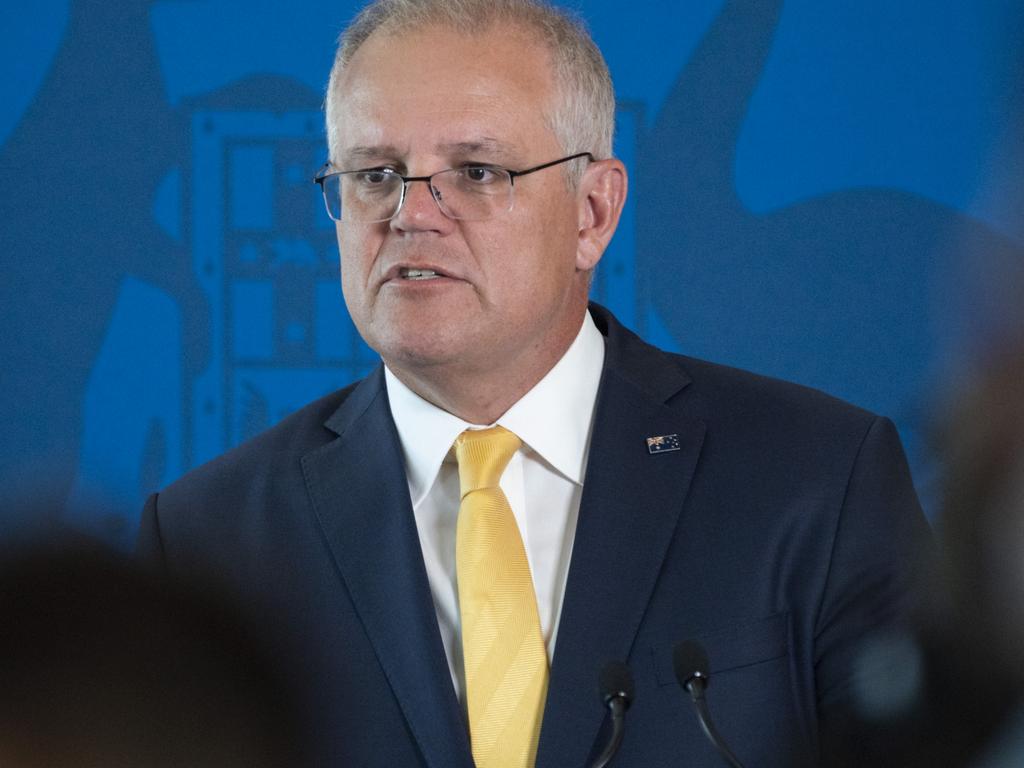 Scott Morrison said we are ‘more than any and all of these things’ as he urged Australians to rise above our ‘brutal beginnings’. Picture: NCA NewsWire / Martin Ollman