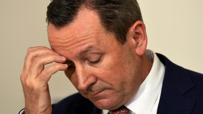 PERTH , AUSTRALIA - NewsWire Photos NOVEMBER 3, 2021. An emotional Premier Mark McGowan reacts to the news of Cleo Smith safe rescue. Picture: NCA NewsWire /  Sharon Smith