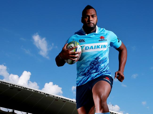 Waratahs winger Taqele Naiyaravoro pictured at Allianz Stadium ahead of their clash against the Lions. Taqele has gained over 200m during his last 2 matches, a feat that hasn't been done before. Picture: Toby Zerna