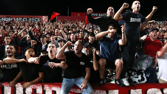 Part of Western Sydney Wanderers’ Red and Black Bloc.