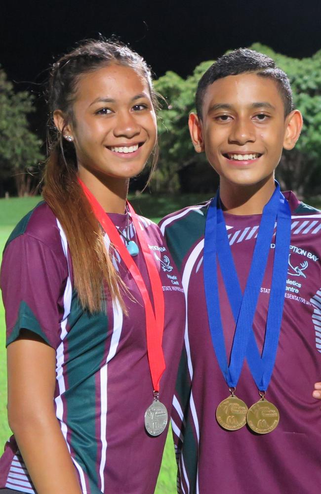 Caroline and Michael Williams after the state little athletics championships in Townsville.