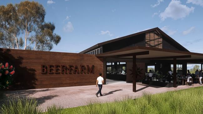 Beerfarm has begun building its production brewery at Glenworth Valley before it begins stage two, which will include a 280-seat tap house, restaurant and events venue. Picture: Supplied