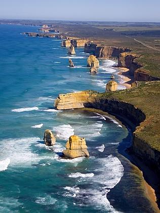 The Twelve Apostles await travellers on the Great Ocean Road.  