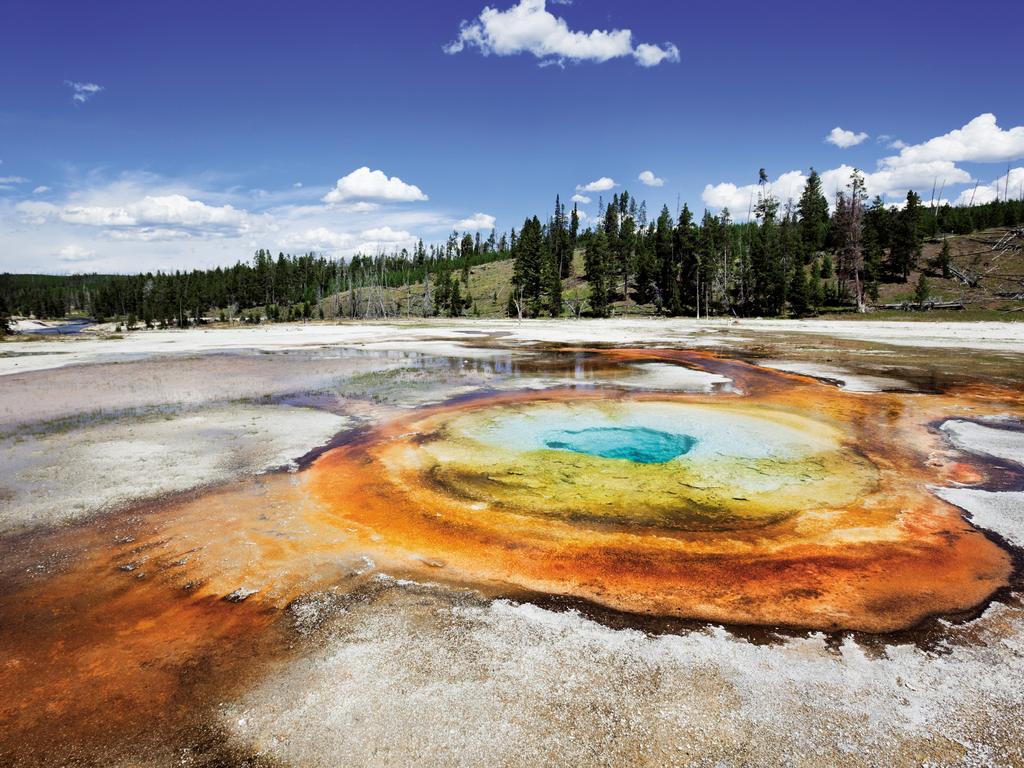 The beautiful hydrothermal ponds of Yellowstone National Park.