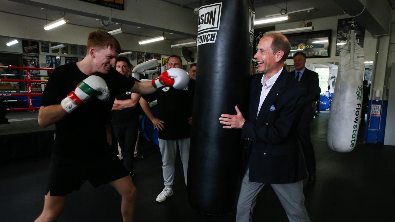 Prince Edward even got involved with the activities, helping boxer Franco Lee with some bag training. Photo by: NCA Newswire /Gaye Gerard