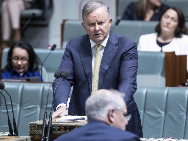 Opposition leader Anthony Albanese has been calling for Scott Morrison to sack Aged Care Minister Richard Colbeck over the handling of the aged care crisis. Picture: NCA NewsWire/Gary Ramage