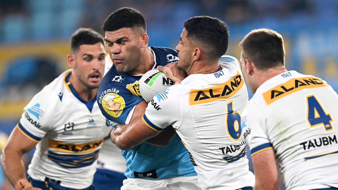 David Fifita scored a freakish 40m try against the Eels. Picture: Bradley Kanaris/Getty Images