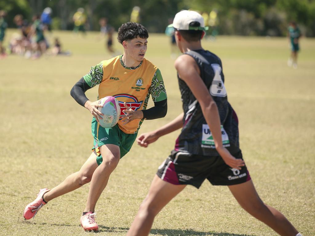 Marsden State High V St Brendans at the 2024 Gold Coast Titans All Schools Touch Football Picture: Glenn Campbell