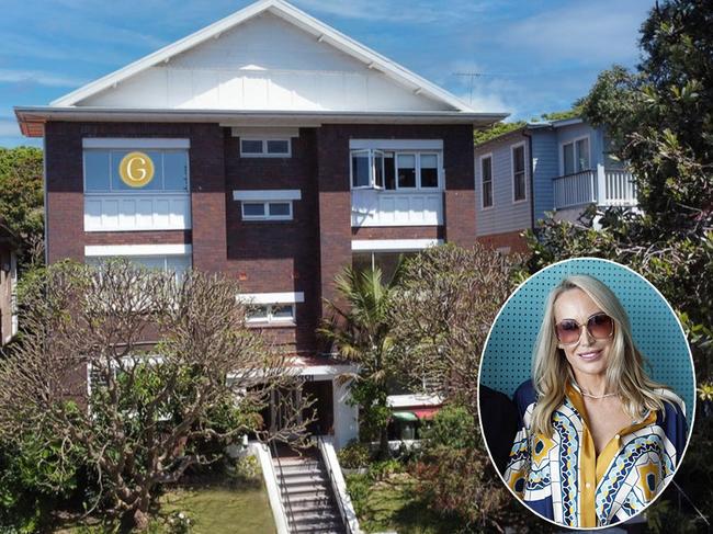 Linda Rogan, inset, has settled on the $2.65m purchase of an art deco apartment at Bondi Beach. Inset picture: Richard Dobson