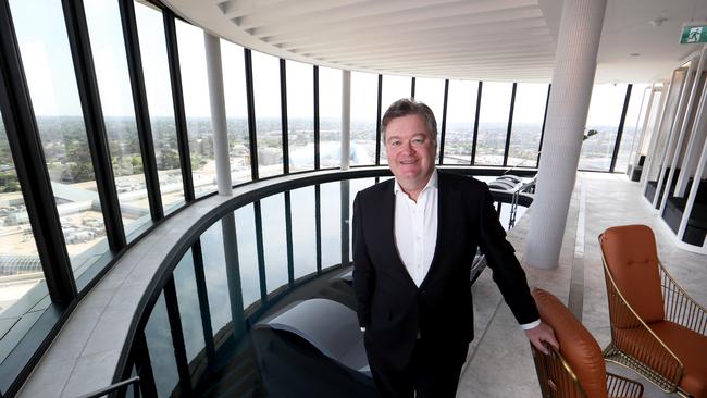 31/10/2019 Vicinity centres CEO Grant Kelley at the pool deck of the new Chadstone hotel at Chadstone shopping centre. Picture: David Geraghty, The Australian.