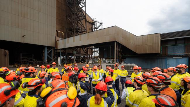 WOLLONGONG, AUSTRALIA. NewsWire Photos. FEBRUARY 14, 2025. The Prime Minister, Anthony Albanese, was in Wollongong today and will tour the BlueScope Steelworks at Port Kembla. Picture: PMO via NewsWire