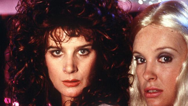 (L-R) Actress Rachel Griffiths & Toni Collette in scene from film Muriel's Wedding. 1994. /Films headshot movies