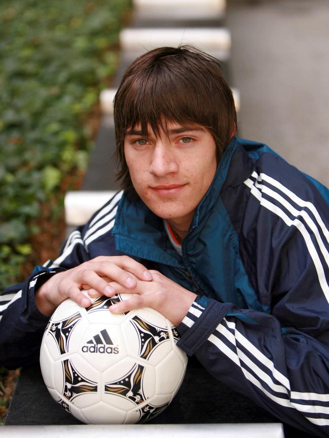 A teenage James Troisi during an off-season break in Adelaide in 2006.