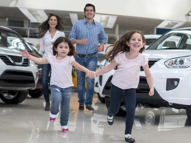 Generic photo of a family buying a car