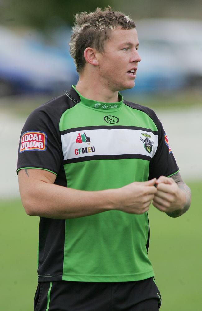 Todd Carney during Canberra Raiders NRL training session.