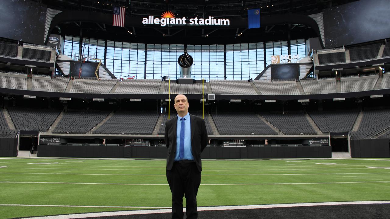 ARL Commission chair Peter V'landys recently visited Allegiant Stadium in Las Vegas as part of their preparation to bring the NRL to the United States next year. Credit: Supplied.