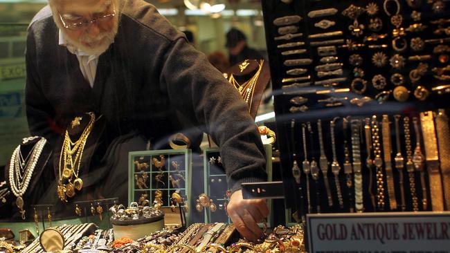 A gold jeweller in New York. Picture: Spencer Platt/Getty Images/AFP