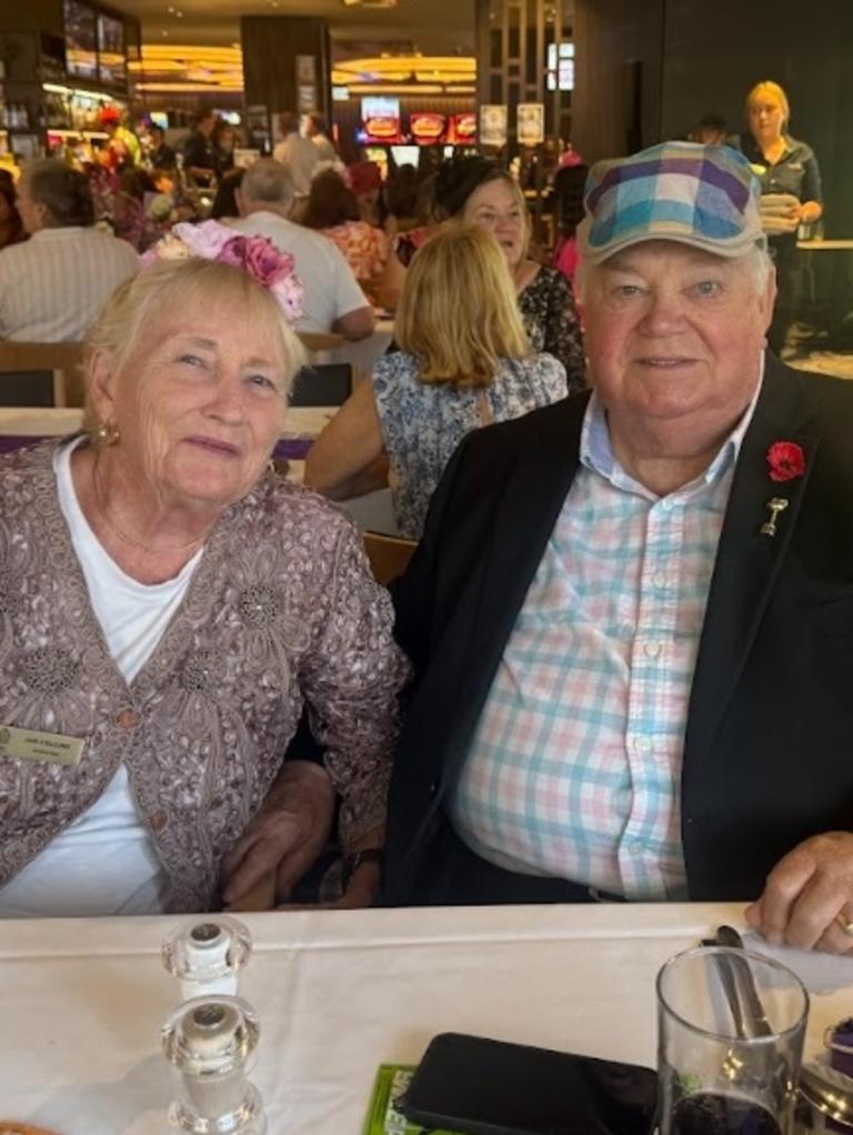 The Director of Gympie RSL, Jan Collins, with husband David Collins celebrating the Melbourne Cup at Gympie RSL Club.