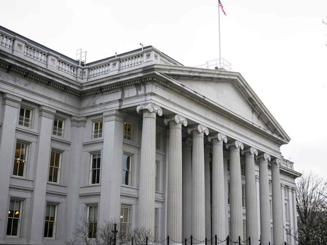 A February 6, 2025 photo shows the US Treasury in Washington, DC. Opponents to US President Donald Trump say he allowed Elon Musk -- the world's richest man and a major government contractor -- to break the law by accessing US Treasury payment systems that send out trillions of dollars and hold a welter of sensitive personal data. (Photo by Mandel NGAN / AFP)