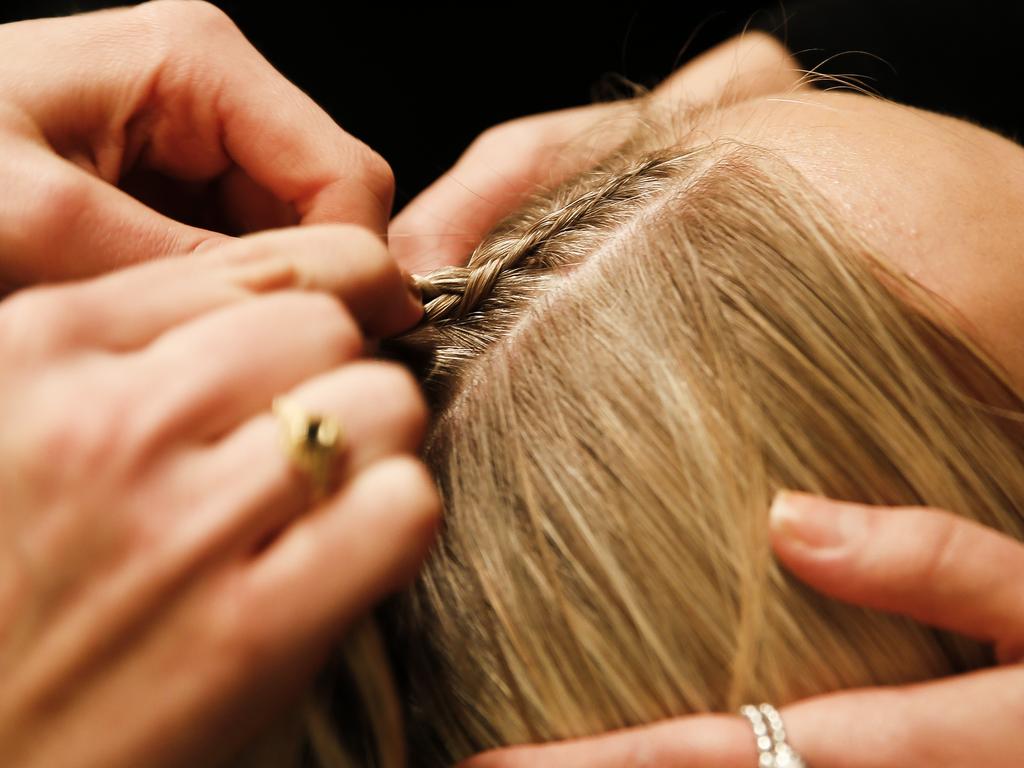 Backstage of The Innovators show at Fashion Week, Carriageworks. Picture: Dylan Robinson