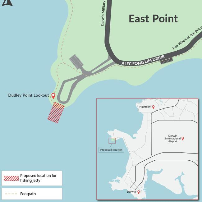 Proposed fishing jetty at East Point.