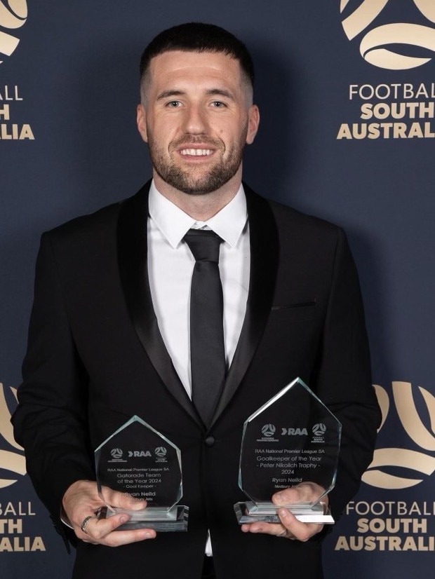 Ryan Neild at the RAA Celebration of Football, where he was honoured for his individual efforts in 2024.