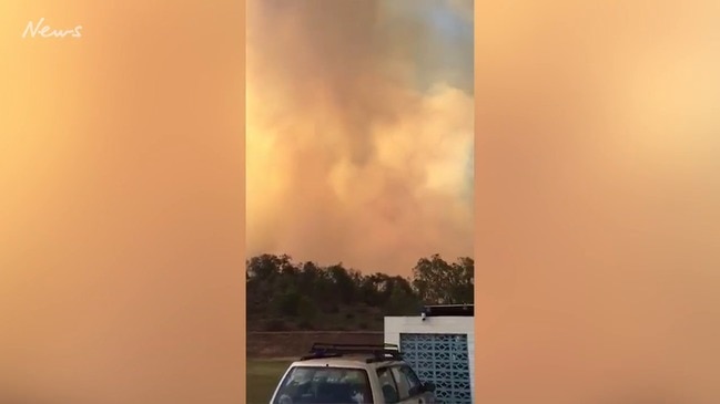 Fire roars towards Kabra, central Queensland