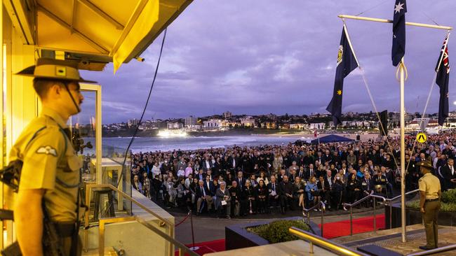 Crowds are seen at the North Bondi RSL Sub-branch Dawn Service on Anzac Day, 2022. Picture: Getty Images