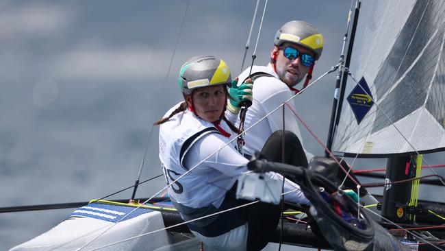 Lisa Darmanin and Jason Waterhouse at the Tokyo Olympics.