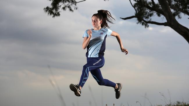 Hinchinbrook athlete Paige Merriman won bronze in the 2000m steeplechase. Picture: Robert Pozo