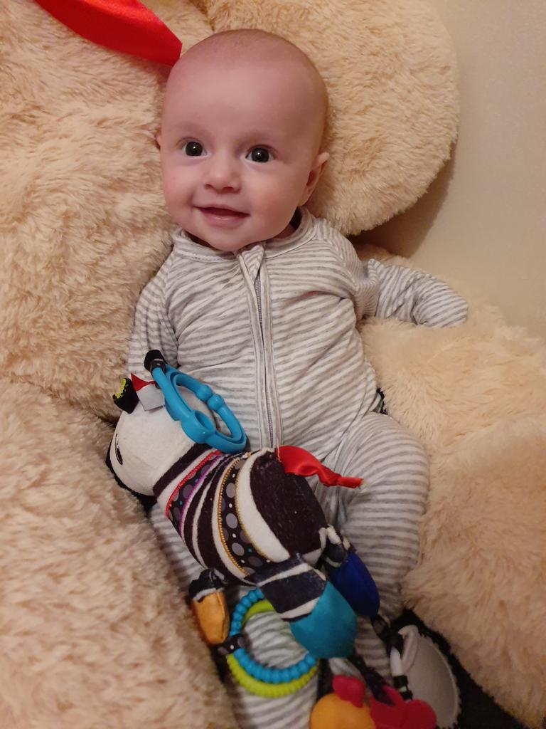 09/05/2019 - Evie with Mr Giant Teddy. Photo taken by mum while playing. Picture: Kira (mummy)