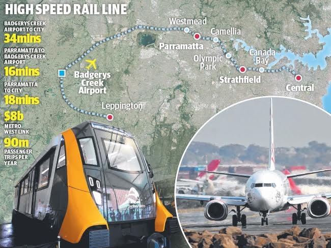 Facts and figures ... the high-speed rail line for Badgerys Creek Airport.