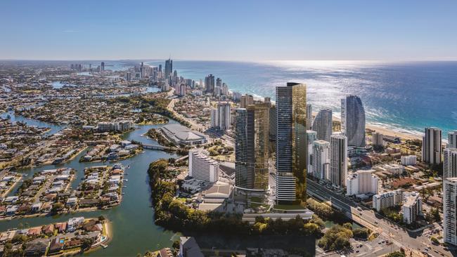 Artist impressions of the Dorsett tower at The Star Gold Coast, the next part of the masterplan