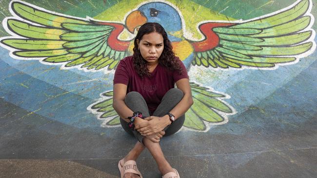 Ruby has fled Yuendumu, but her life has continued to spiral. ‘I couldn’t walk or stand up,’ she says of one attack. ‘I was so scared that I didn’t even think about my pain.’ Picture: Brian Cassey