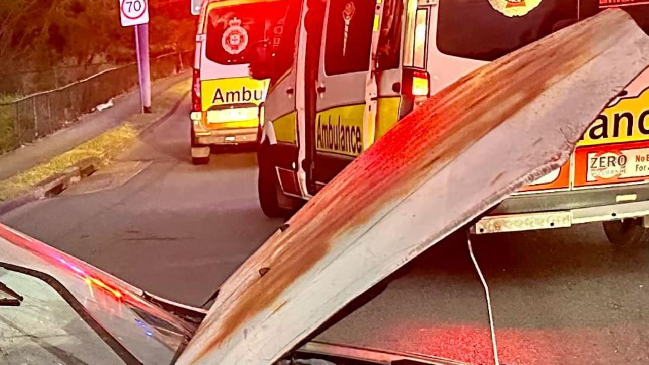 Emergency services at the scene of the crash on Kessels Rd. Picture: Queensland Ambulance Service