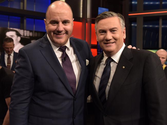 The Footy Show — May 2017 — Supplied by Channel 9. Craig Hutchison and Eddie McGuire.