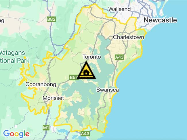 NSW floods: Suburbs at risk. Picture: Hazards Near Me NSW