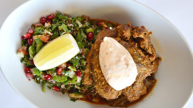 Moroccan lamb with tabouli at The Royal Hotel Mornington.