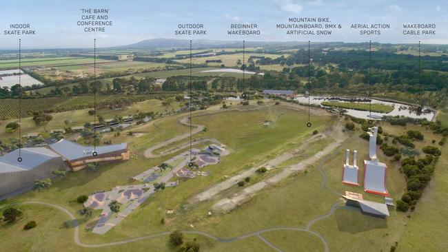 The action sports precinct plan includes an aerial training hub for skiers. Picture: supplied