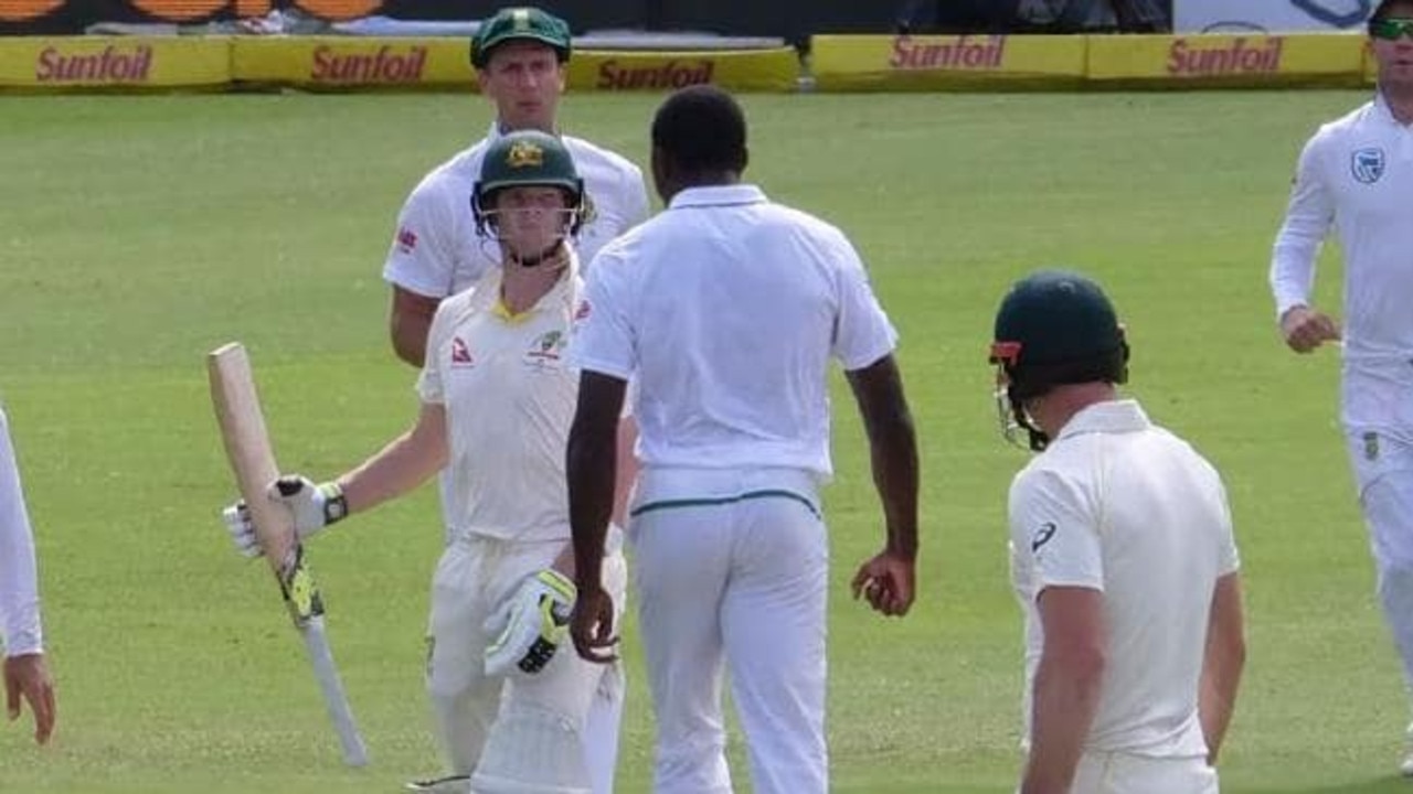 Kagiso Rabada confronts Steve Smith after getting him out in the second Test.